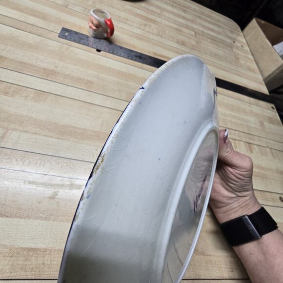 Antique Vintage Royal Bonn Blue Serving Plate Franz Anton Mehlem Bonn Germany - Picture 7 of 8